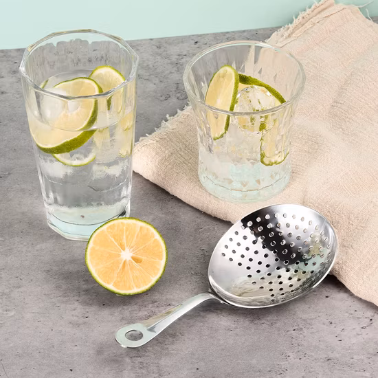 Edelstahl-Cocktaillöffel, Julep-Sieb für Cocktailgetränke, Heim- und Gewerbebar